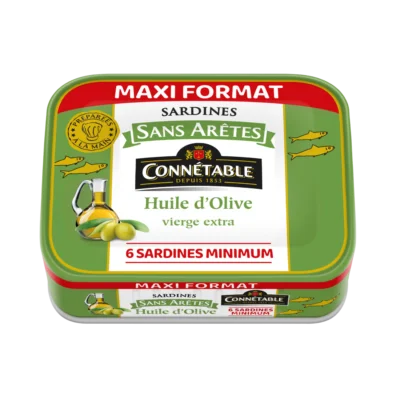 Sardines sans arêtes maxi format, à l’huile d’olive