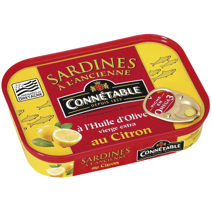 Sardines à l’huile d’olive vierge extra, et au citron