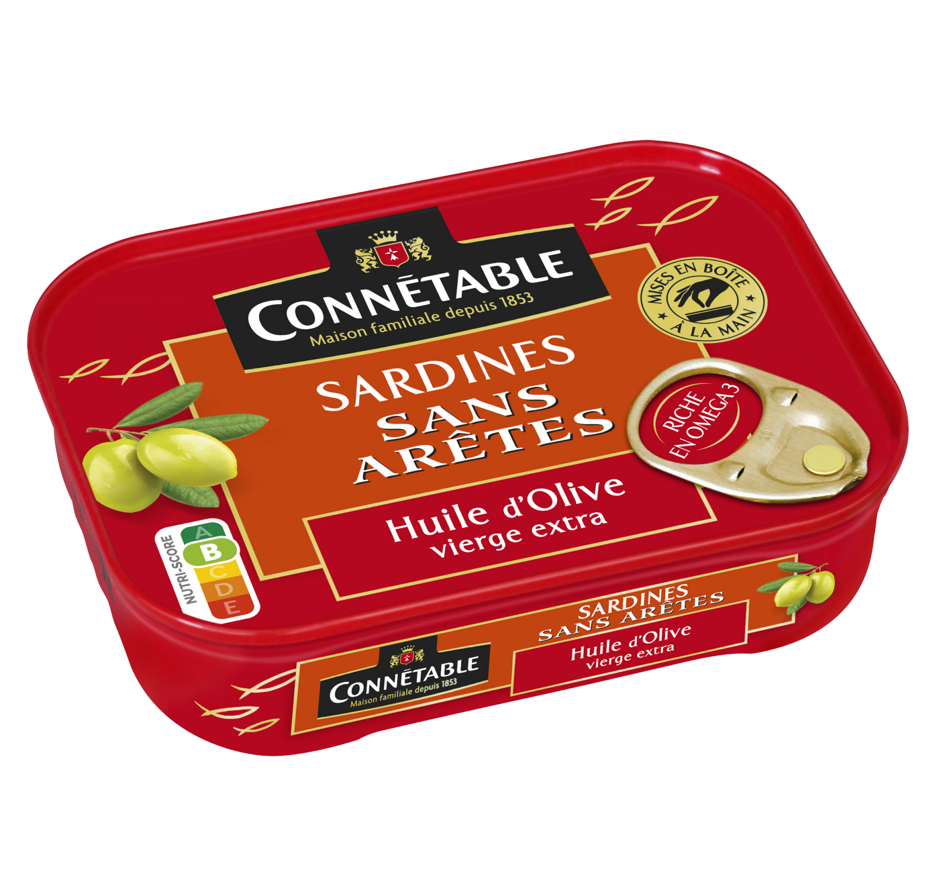 Sardines sans arêtes, à l'huile d'olive extra vierge