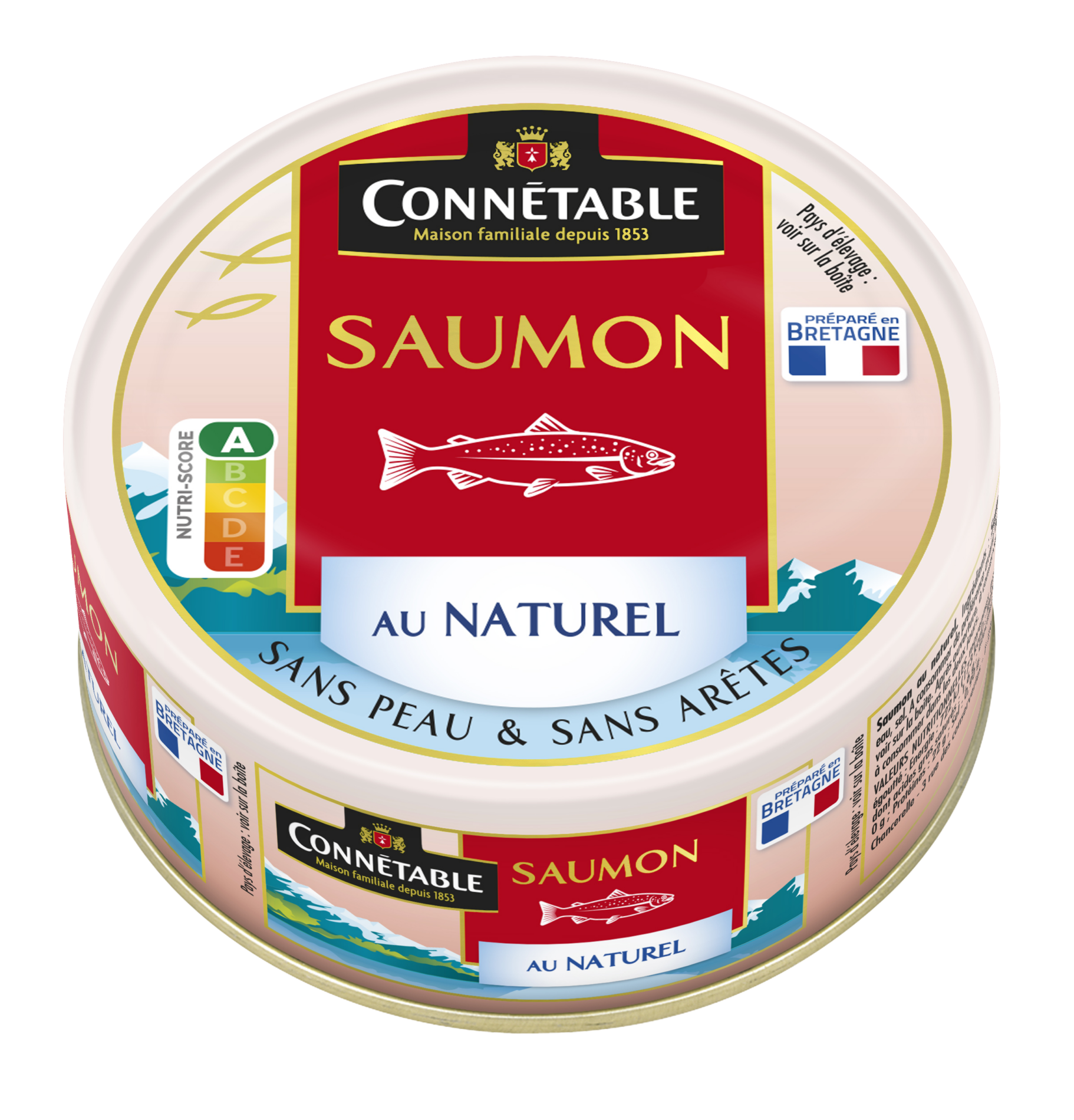 Saumon au naturel, sans peau et sans arêtes