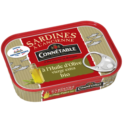 Sardines Pavillon France, à l’huile d’olive vierge extra bio