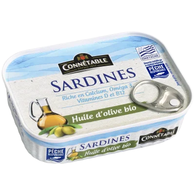Sardines Pêche Responsable, à l’huile d’olive vierge extra bio