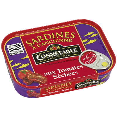 Sardines, à l’huile d’olive vierge extra et aux tomates séchées