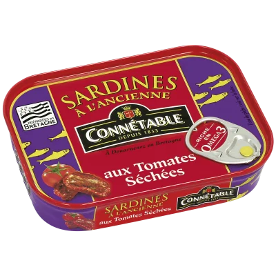 Sardines, à l’huile d’olive vierge extra et aux tomates séchées