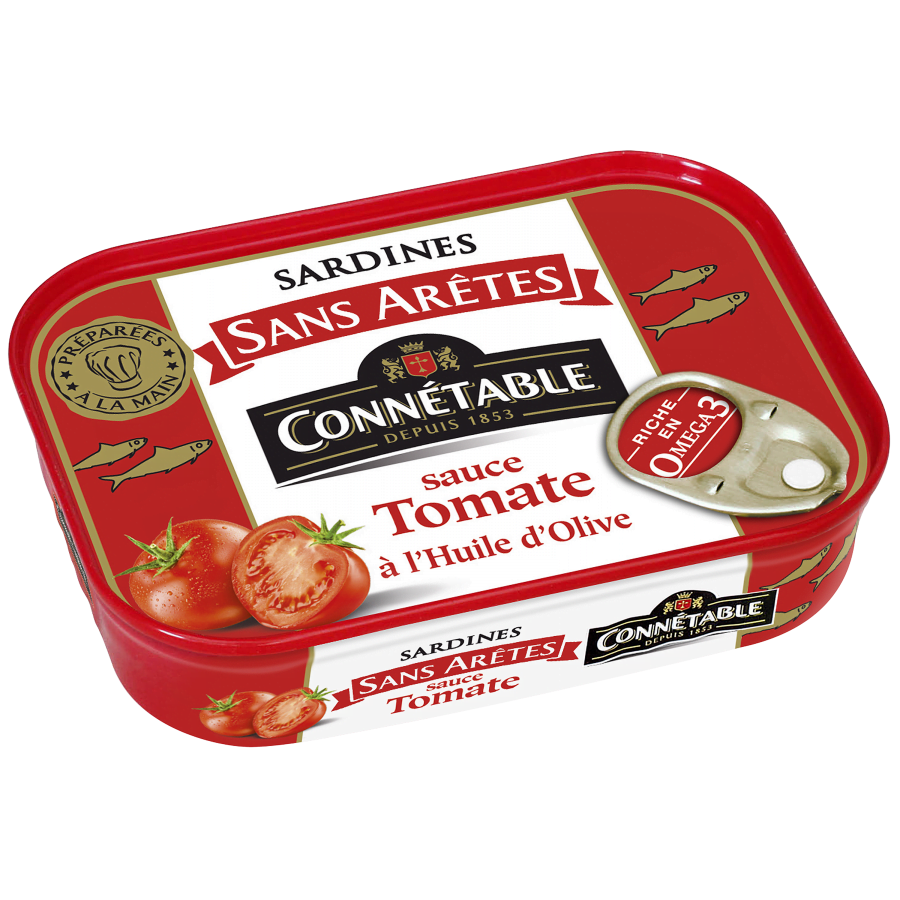 Sardines sans arêtes sauce Tomate, à l’Huile d’Olive vierge extra