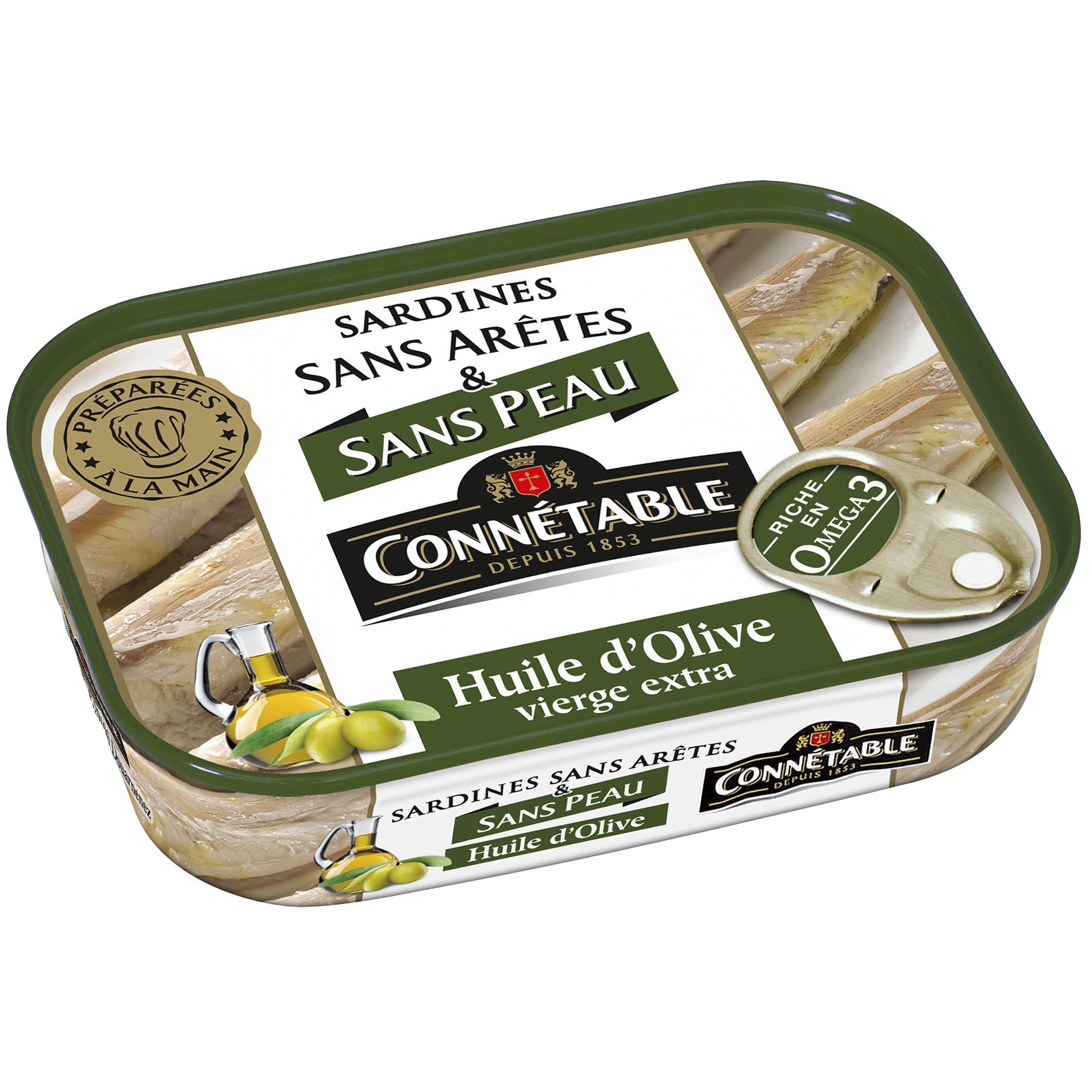 Sardines sans arêtes et sans peau, à l'huile d'olive vierge extra