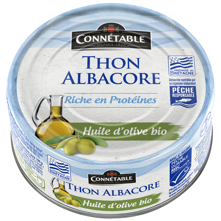 Thon albacore Pêche Responsable, à l’huile d’olive vierge extra bio