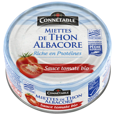 Miettes de thon Pêche Responsable, Sauce tomate bio