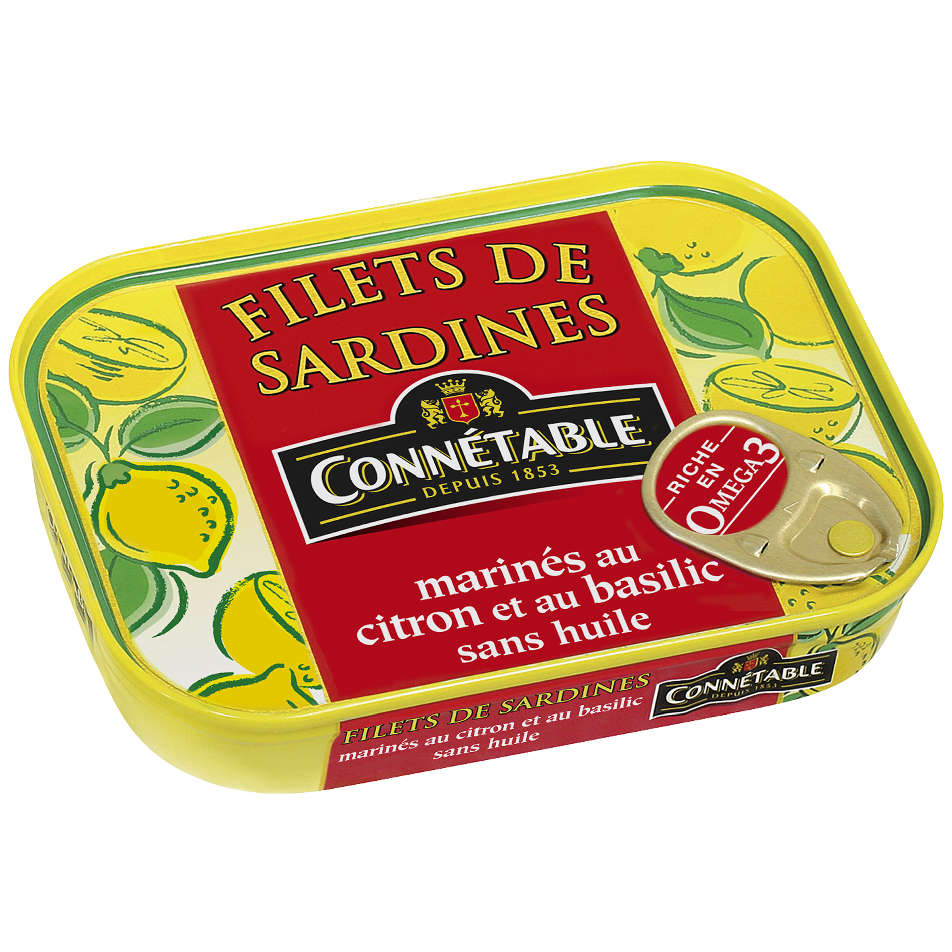 Filets de sardines, marinés au citron et au basilic sans huile