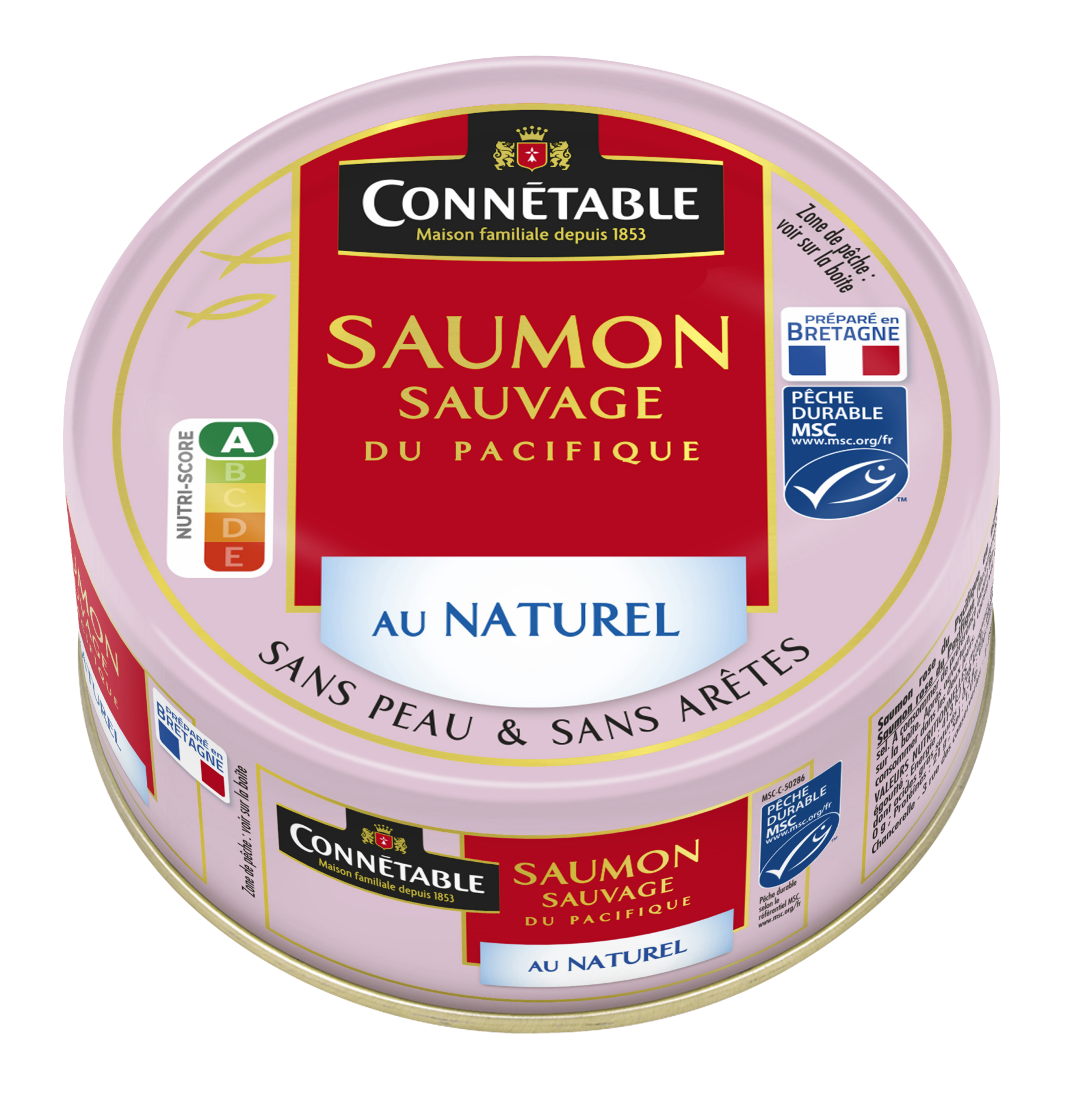 Saumon sauvage au naturel, sans peau et sans arêtes