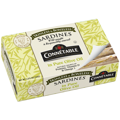 Our skinless & boneless sardines, In pure olive oil