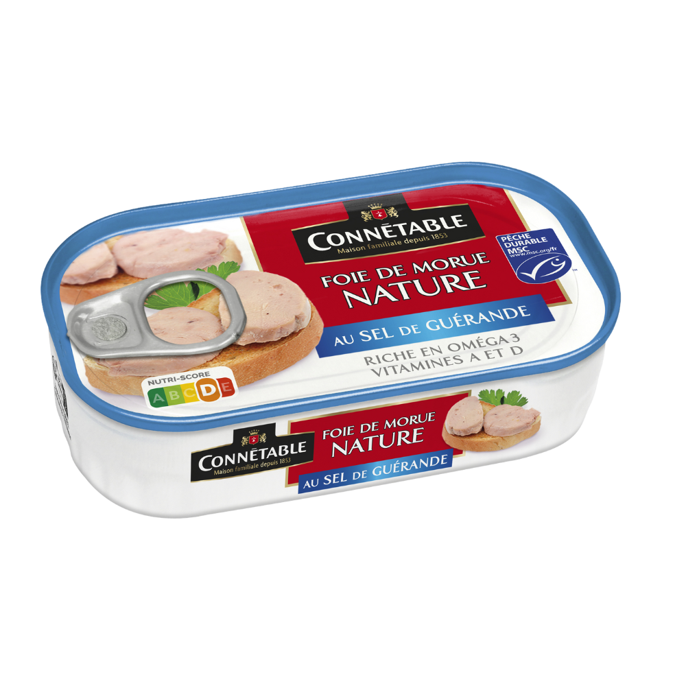 Foie de morue nature, au sel de Guérande