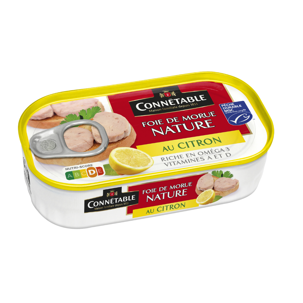Foie de morue nature, au citron