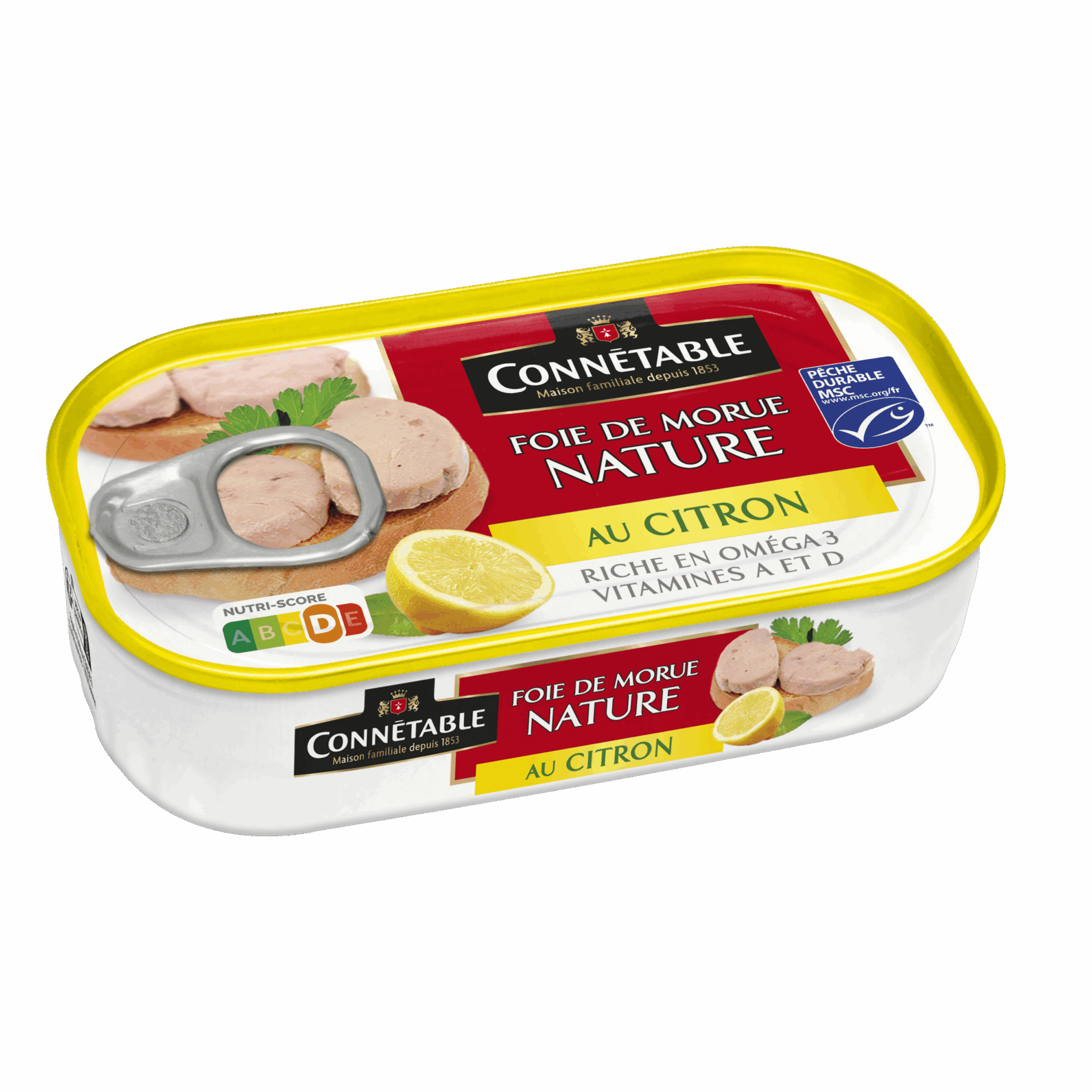 Foie de morue nature, au citron