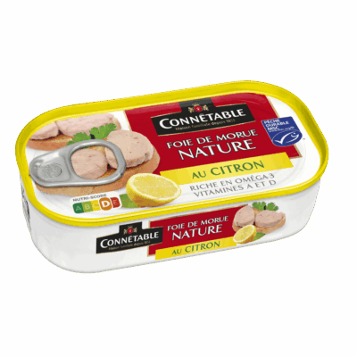 Foie de morue nature, au citron