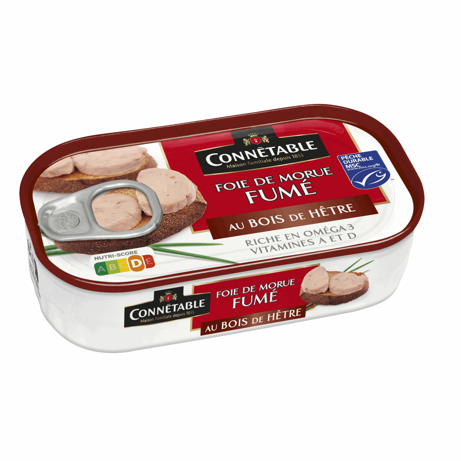 Foie de morue, fumé au bois de hêtre