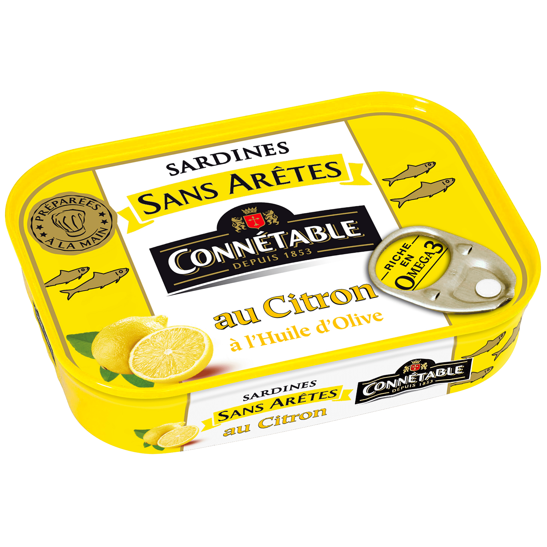 Sardines sans arêtes au citron et à lhuile dolive vierge extra Connétable