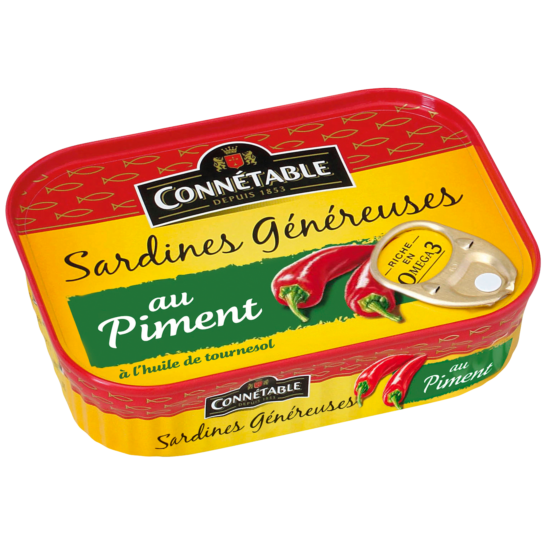 Sardines Généreuses, à l'huile d'olive et au piment