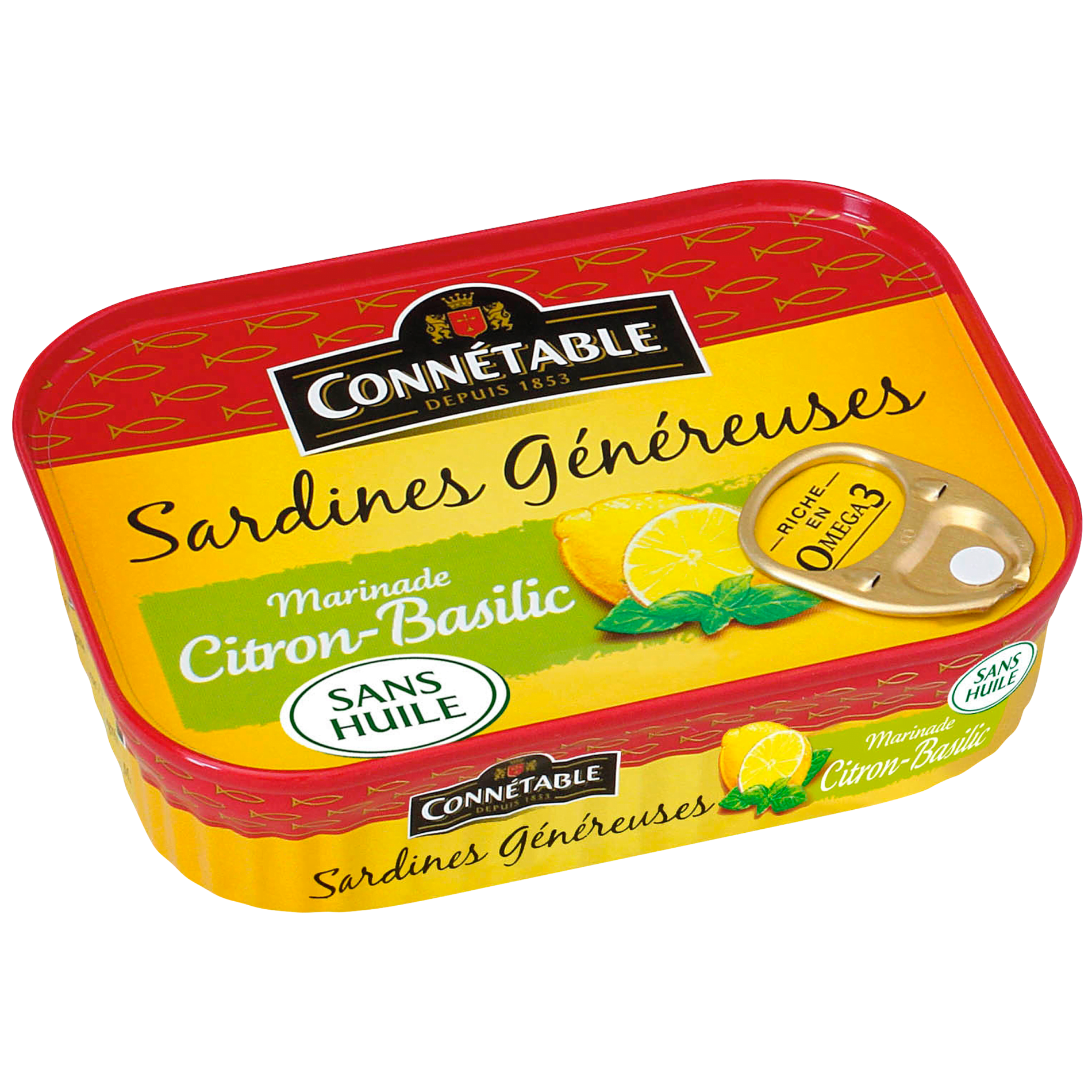 Sardines Généreuses, marinade citron basilic sans huile