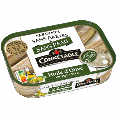 Sardines sans peau et sans arêtes, à l’huile d’olive vierge extra