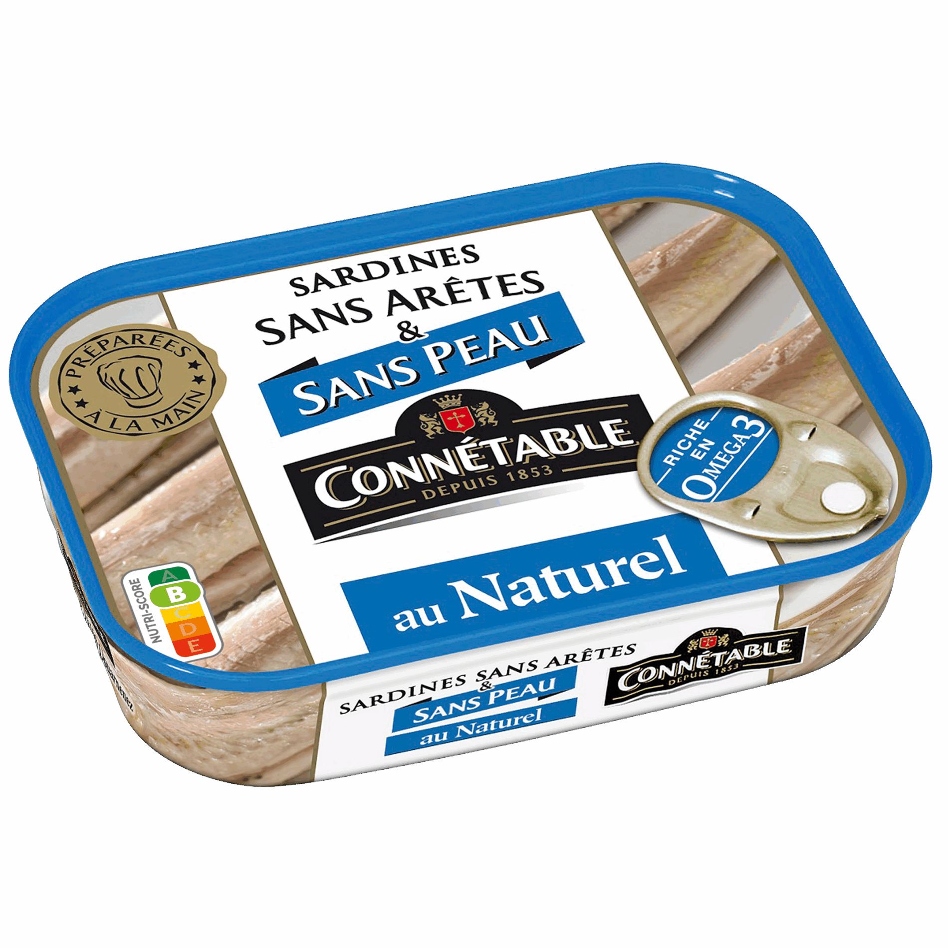 Sardines sans peau et sans arêtes, au naturel