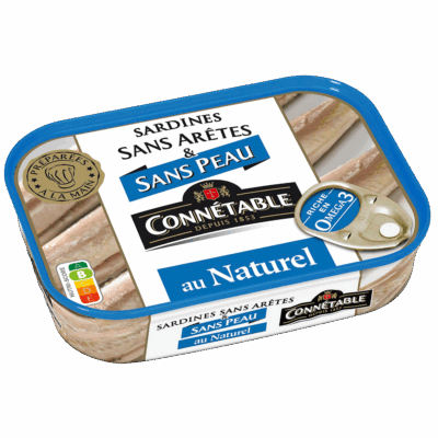 Sardines sans peau et sans arêtes, au naturel