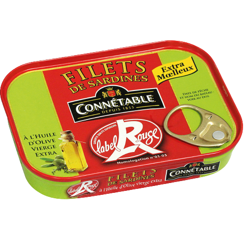 Filets de sardines Label Rouge, à l’huile d’olive vierge extra