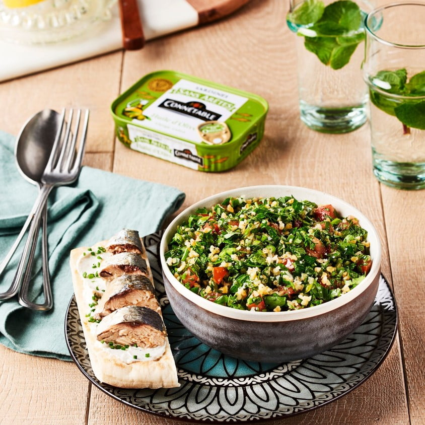 Taboulé Libanais et sardines sans arêtes huile d’olive vierge extra Connétable