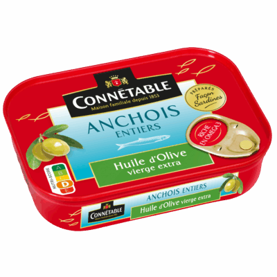 Anchois entiers, à l’huile d’olive vierge extra