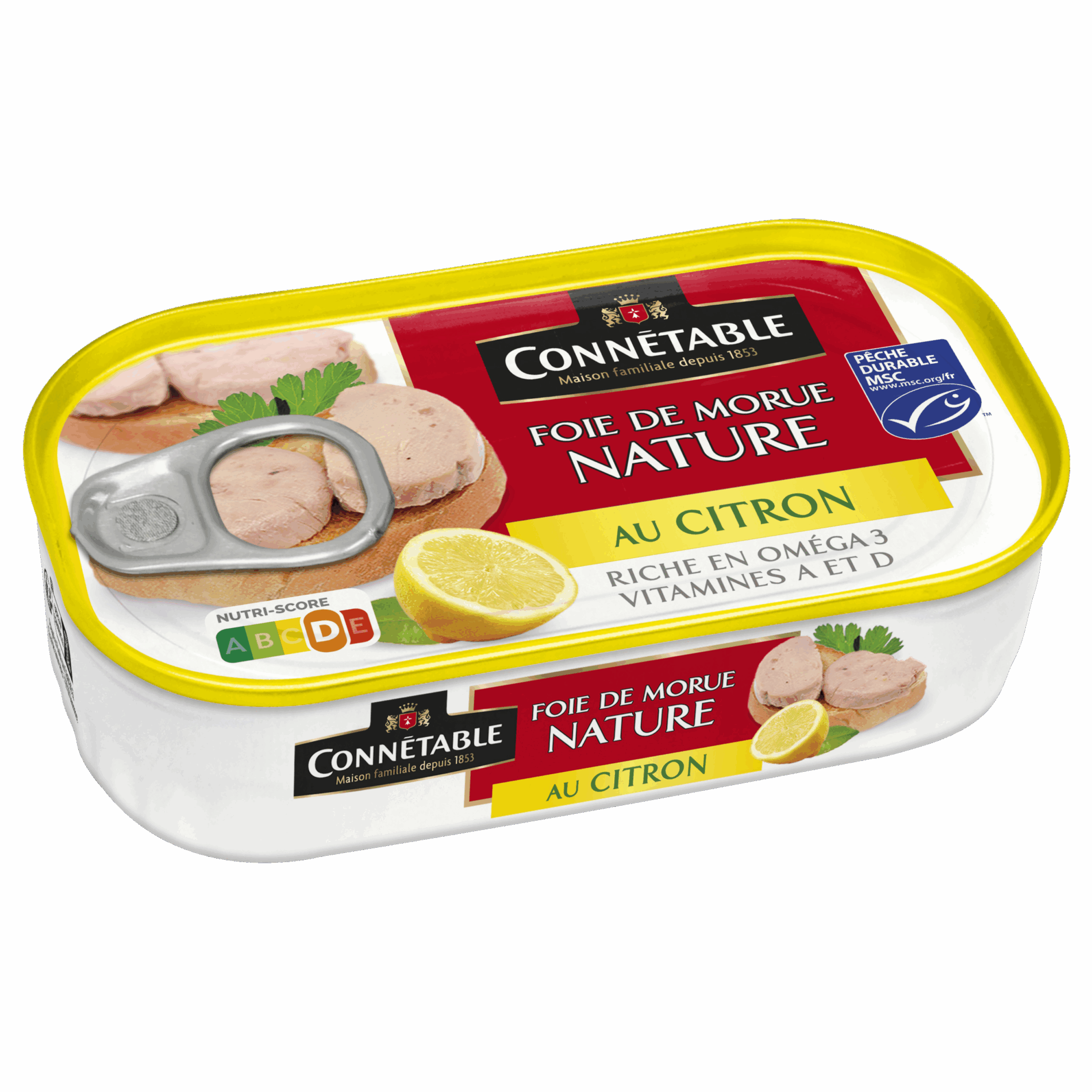 Foie de morue nature, au citron