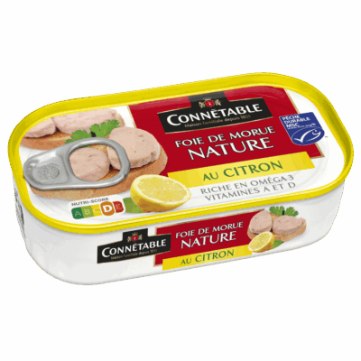 Foie de morue nature, au citron