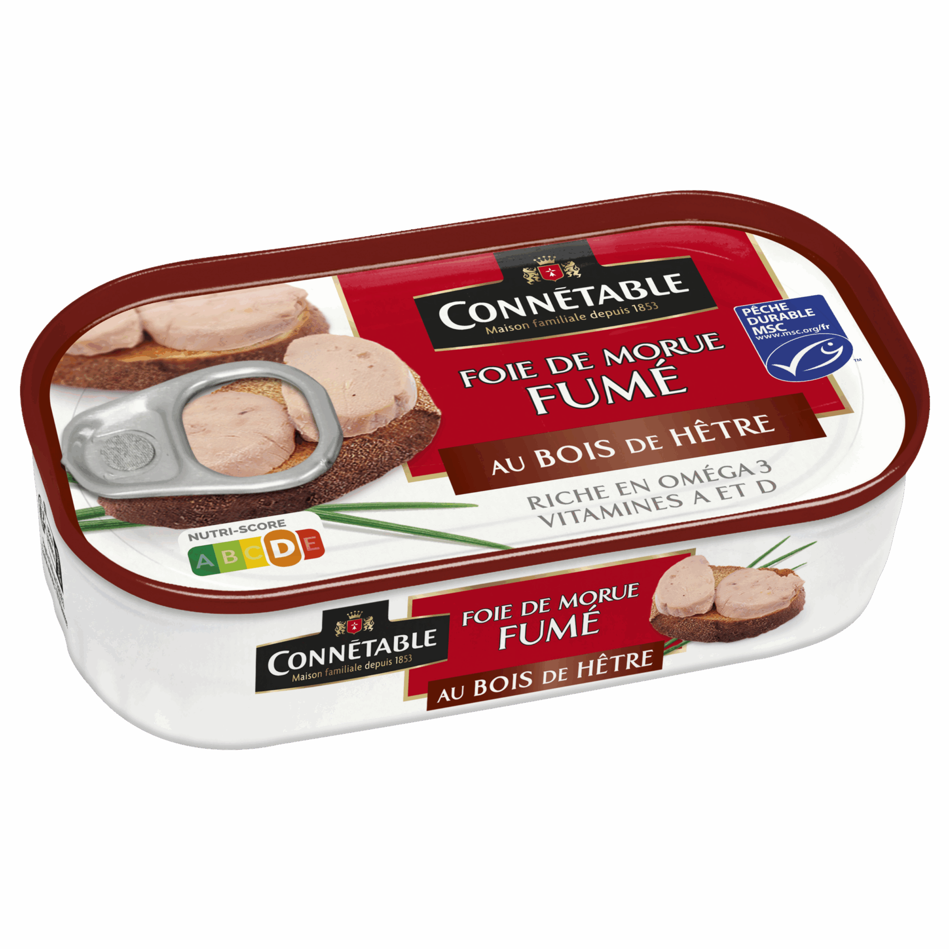 Foie de morue, fumé au bois de hêtre