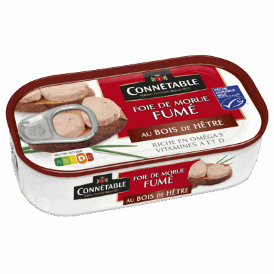 Foie de morue, fumé au bois de hêtre