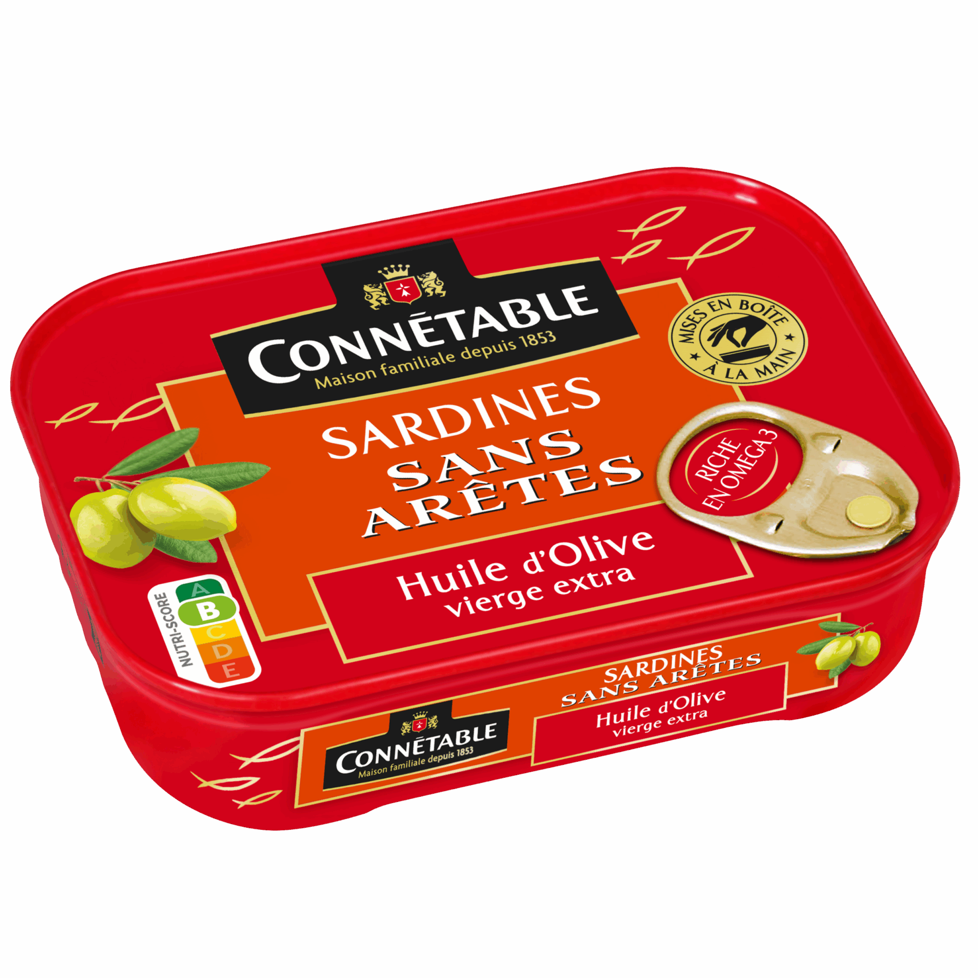 Sardines sans arêtes, à l'huile d'olive extra vierge