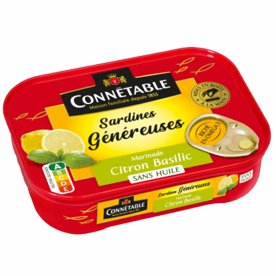 Sardines Généreuses, marinade citron-basilic – sans huile