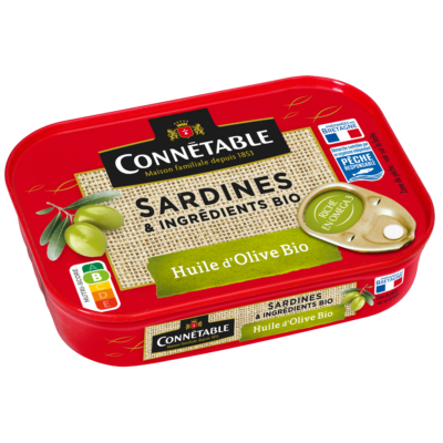 Sardines & ingrédients bio, à l’huile d’olive vierge extra bio