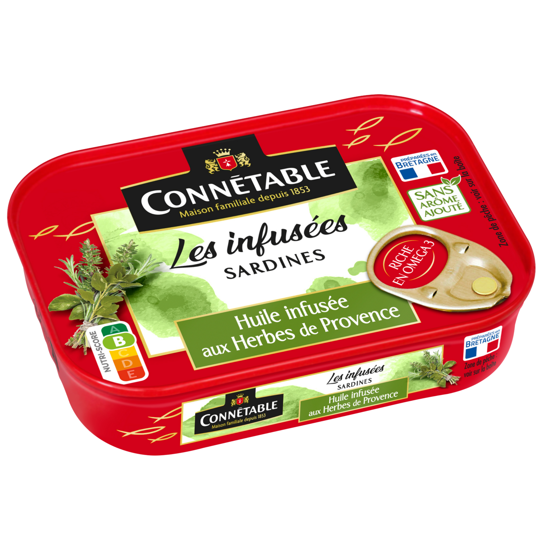 Sardines à l'huile infusée, aux Herbes de Provence